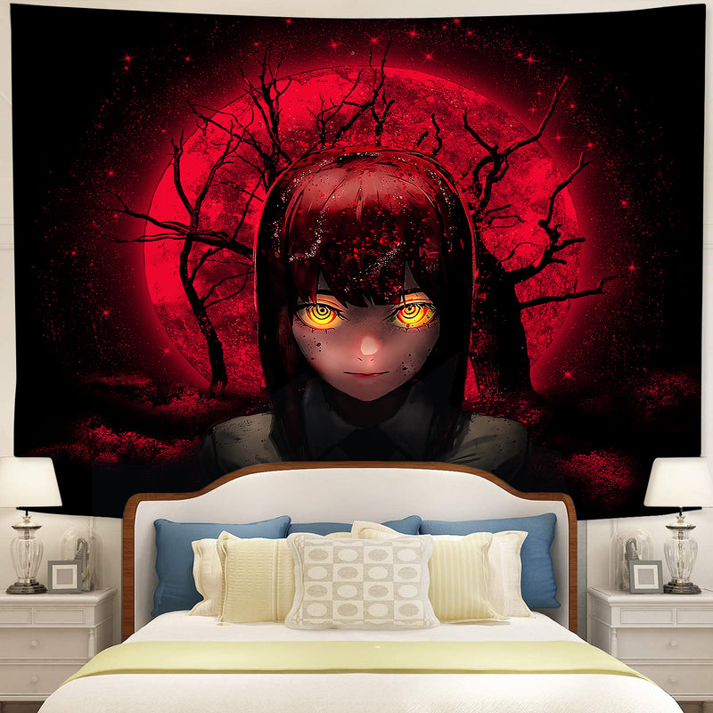 Makima Chainsaw Man Moonlight Tapestry Room Decor Nearkii