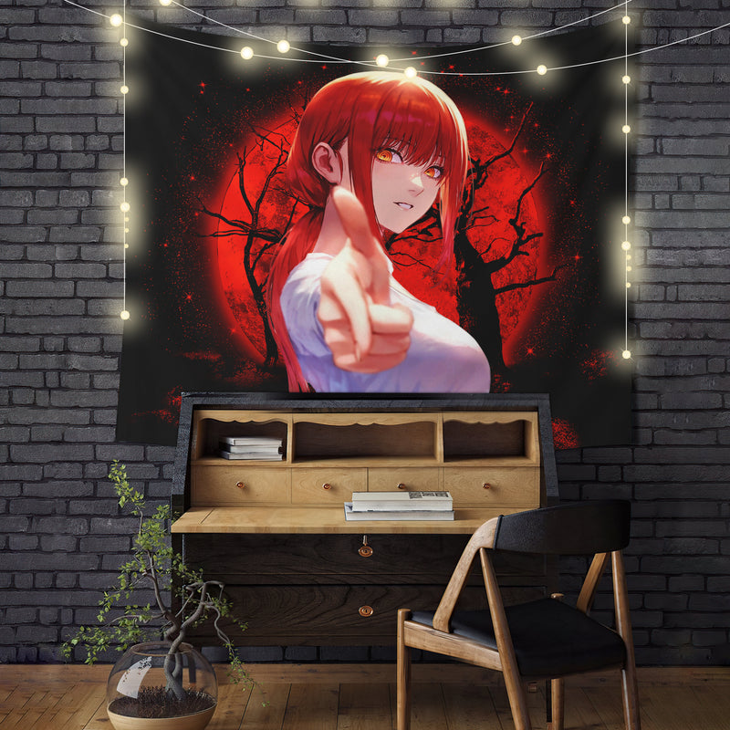 Makima Chainsaw Man 2 Moonlight Tapestry Room Decor Nearkii