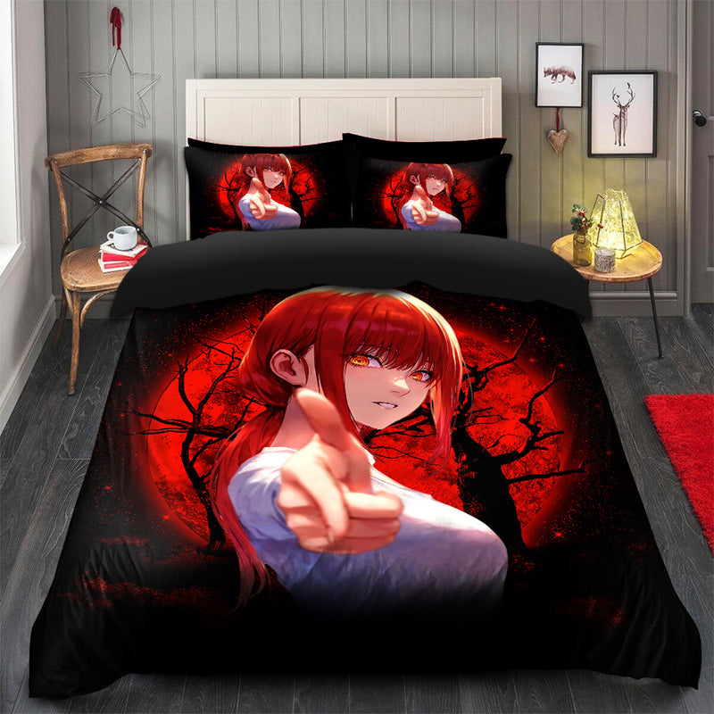 Makima Chainsaw Man 2 Moonlight Bedding Set Duvet Cover And 2 Pillowcases Nearkii