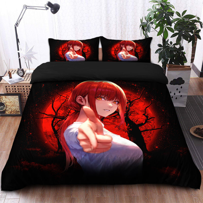 Makima Chainsaw Man 2 Moonlight Bedding Set Duvet Cover And 2 Pillowcases Nearkii