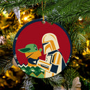 Mandalorian Holding Baby Yoda Mica Ornament Perfect Gift For Holiday Nearkii