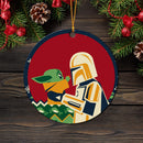 Mandalorian Holding Baby Yoda Mica Ornament Perfect Gift For Holiday Nearkii
