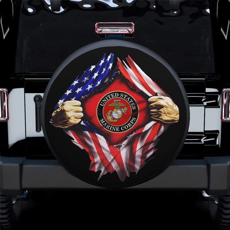 American Veterans, Marine Corps Flag, Custom Car Spare Tire Cover Gift For Campers Nearkii