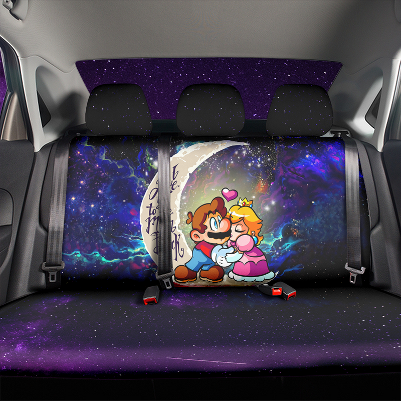 Mario Couple Love You To The Moon Galaxy Premium Custom Car Back Seat Covers Decor Protectors Nearkii