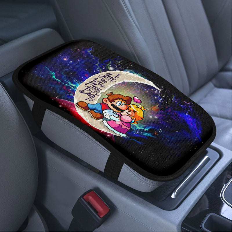 Mario Couple Love To Moon Back Galaxy Premium Custom Armrest Center Console Cover Car Accessories Nearkii