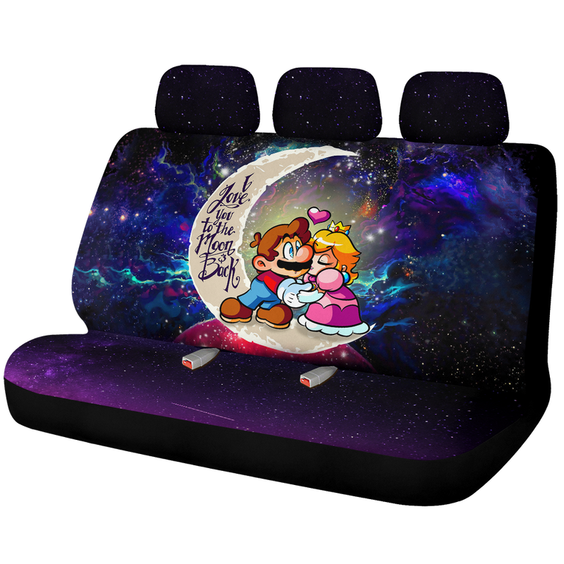 Mario Couple Love You To The Moon Galaxy Premium Custom Car Back Seat Covers Decor Protectors Nearkii