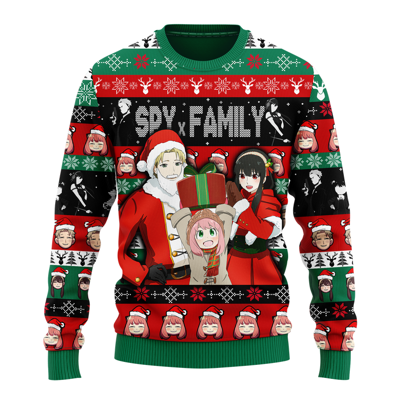 Spy X Family Loid Yor And Anya Ugly Christmas Sweater Anime Xmas Gift Nearkii