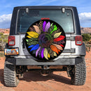 Rainbow Colorful Cheetah Sunflower Jeep Car Spare Tire Covers Gift For Campers Nearkii