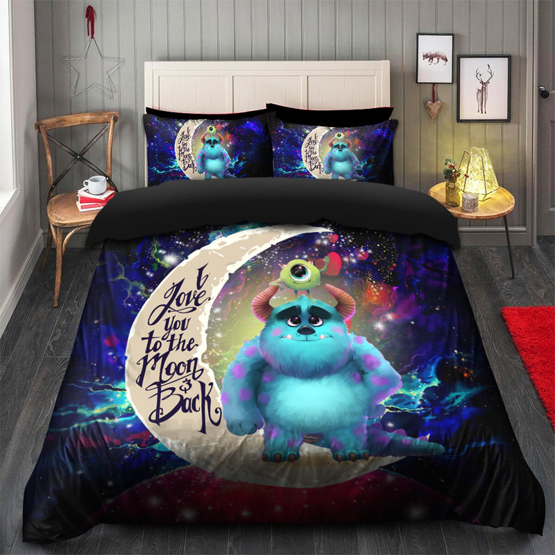 Monster Inc Sully And Mike Love You To The Moon Galaxy Bedding Set Duvet Cover And 2 Pillowcases Nearkii