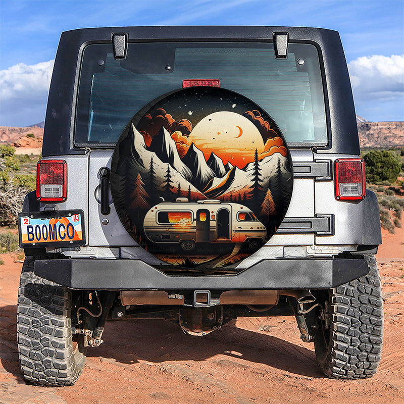 Mountains Camping 1 Car Spare Tire Covers Gift For Campers Nearkii