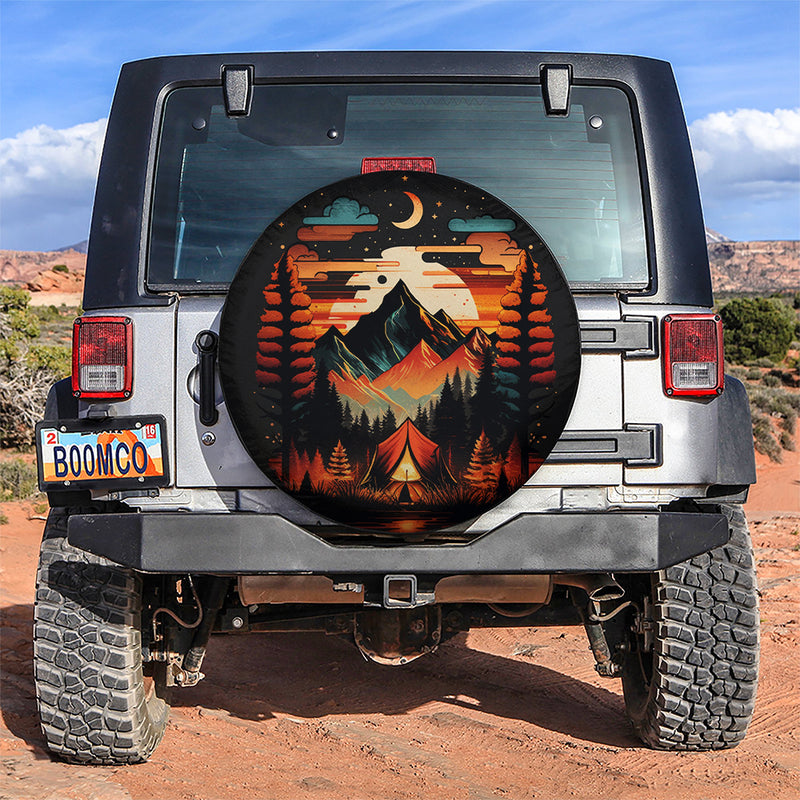 Mountains Camping 2 Car Spare Tire Covers Gift For Campers Nearkii