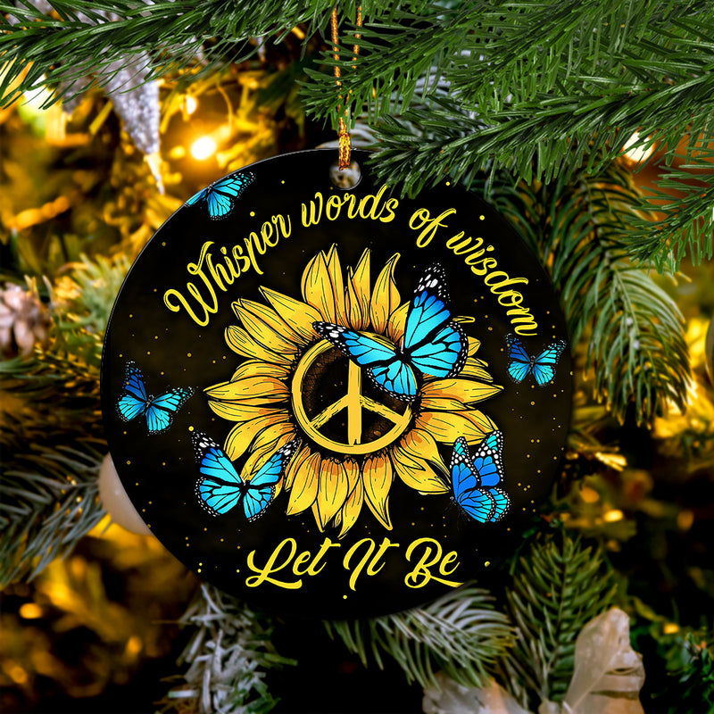 New Let It Be Hippie Butterfly Blue Mica Ornament Perfect Gift For Holiday Nearkii