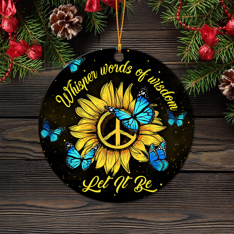 New Let It Be Hippie Butterfly Blue Mica Ornament Perfect Gift For Holiday Nearkii