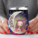 Nezuko Demon Slayer Love You To Moon And Back Premium Wine Tumbler Nearkii