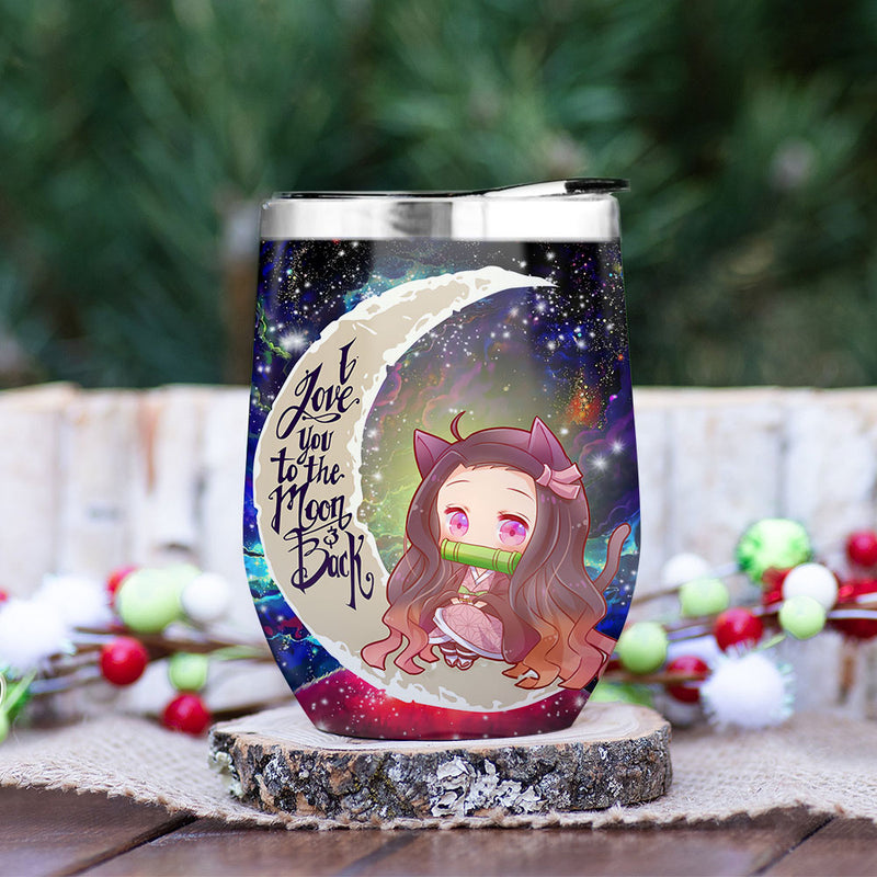 Nezuko Demon Slayer Love You To Moon And Back Premium Wine Tumbler Nearkii