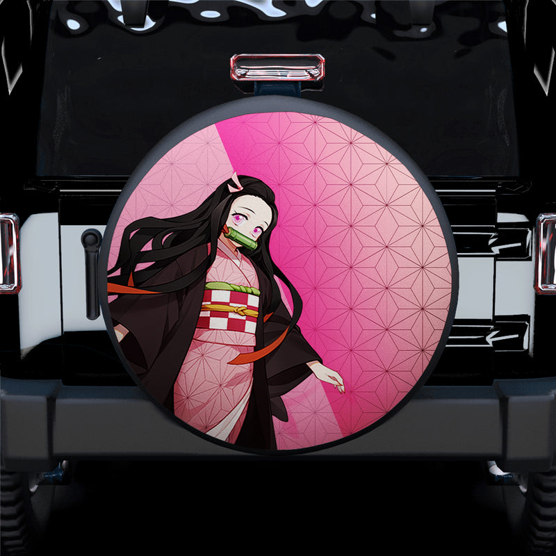 Nezuko Demon Slayer Anime Car Spare Tire Covers Gift For Campers Nearkii