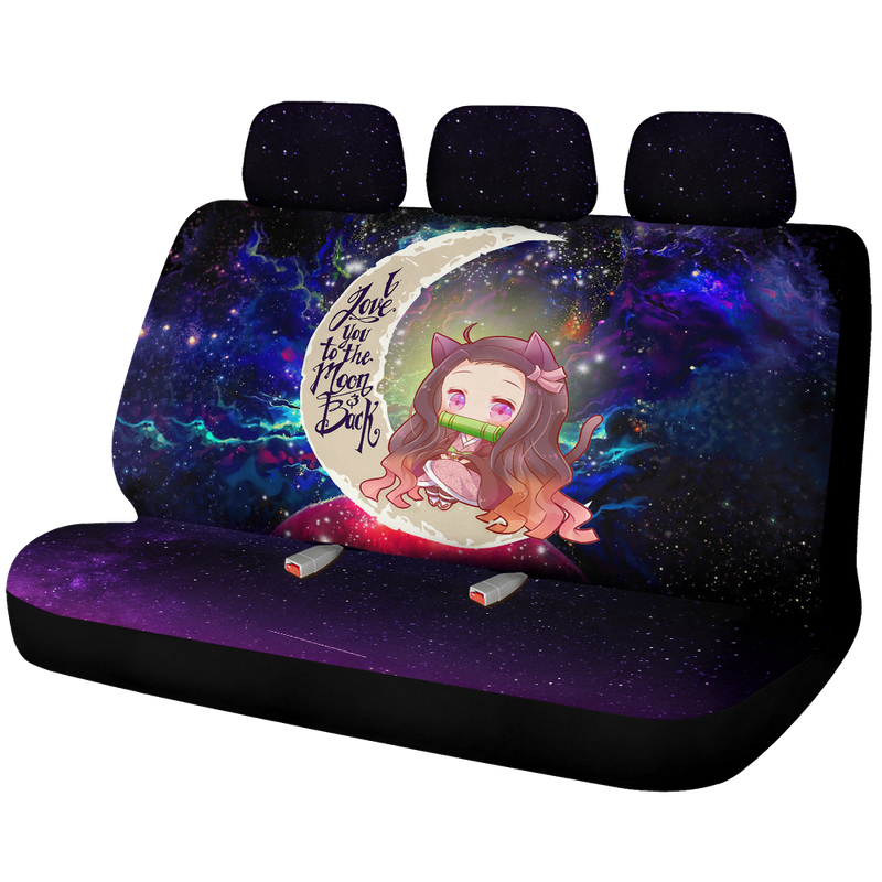 Nezuko Demon Slayer Love You To The Moon Galaxy Premium Custom Car Back Seat Covers Decor Protectors Nearkii