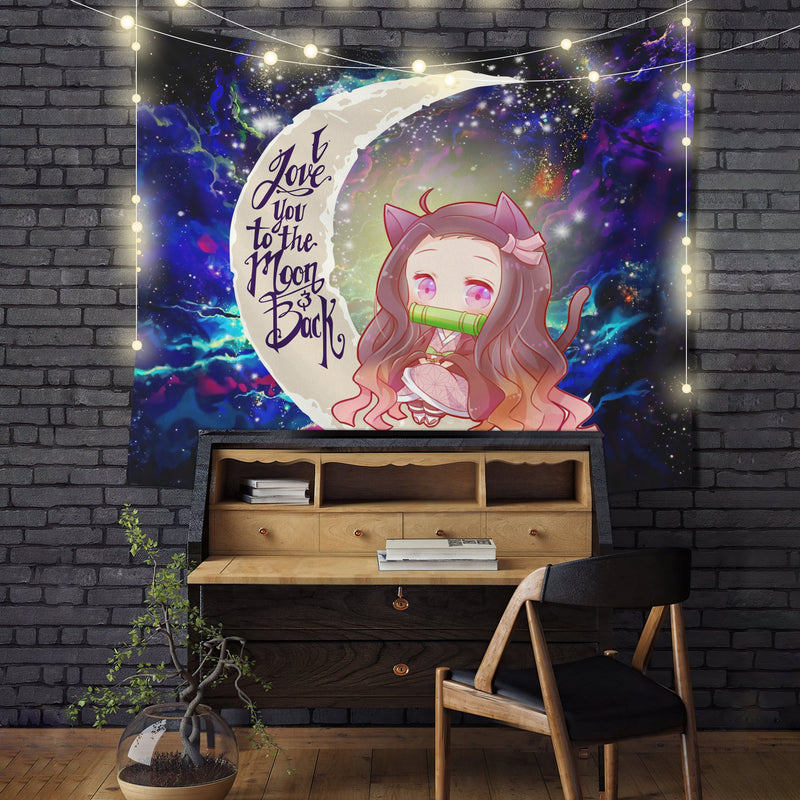 Nezuko Demon Slayer Moon And Back Galaxy Tapestry Room Decor Nearkii