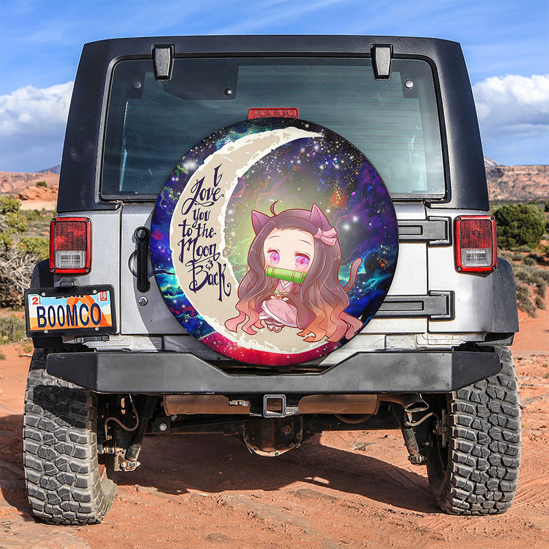 Nezuko Demon Slayer Love You To The Moon Galaxy Spare Tire Covers Gift For Campers Nearkii