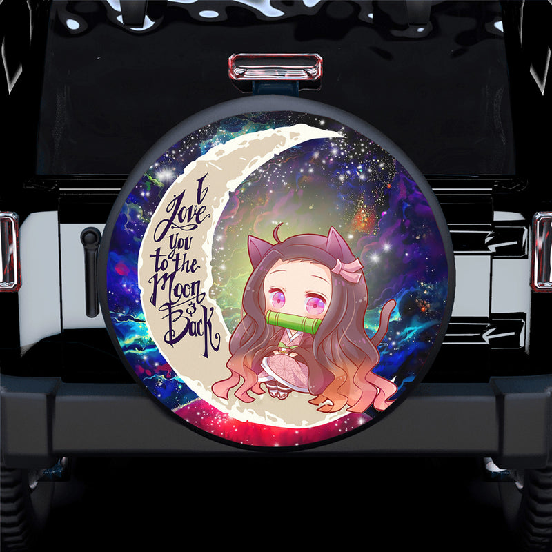 Nezuko Demon Slayer Love You To The Moon Galaxy Spare Tire Covers Gift For Campers Nearkii