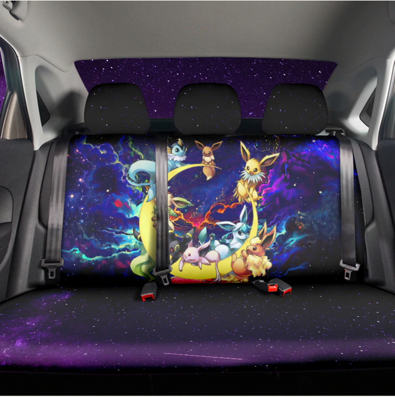 Eevee Evolution Pokemon Family Moon Galaxy Premium Custom Car Back Seat Covers Decor Protectors Nearkii