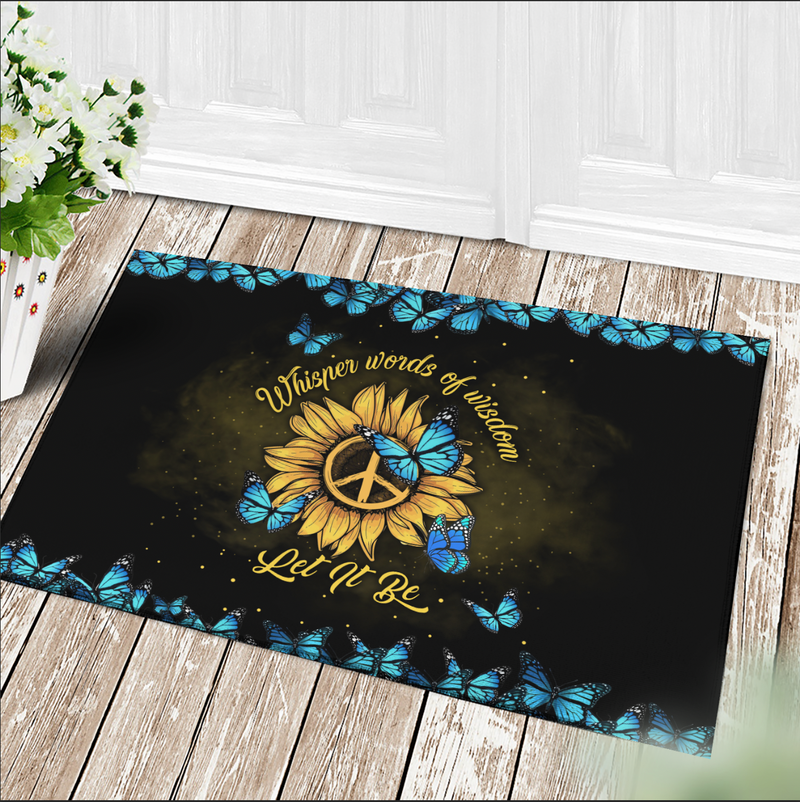 Butterfly Hippie Sunflower Doormat Home Decor Nearkii