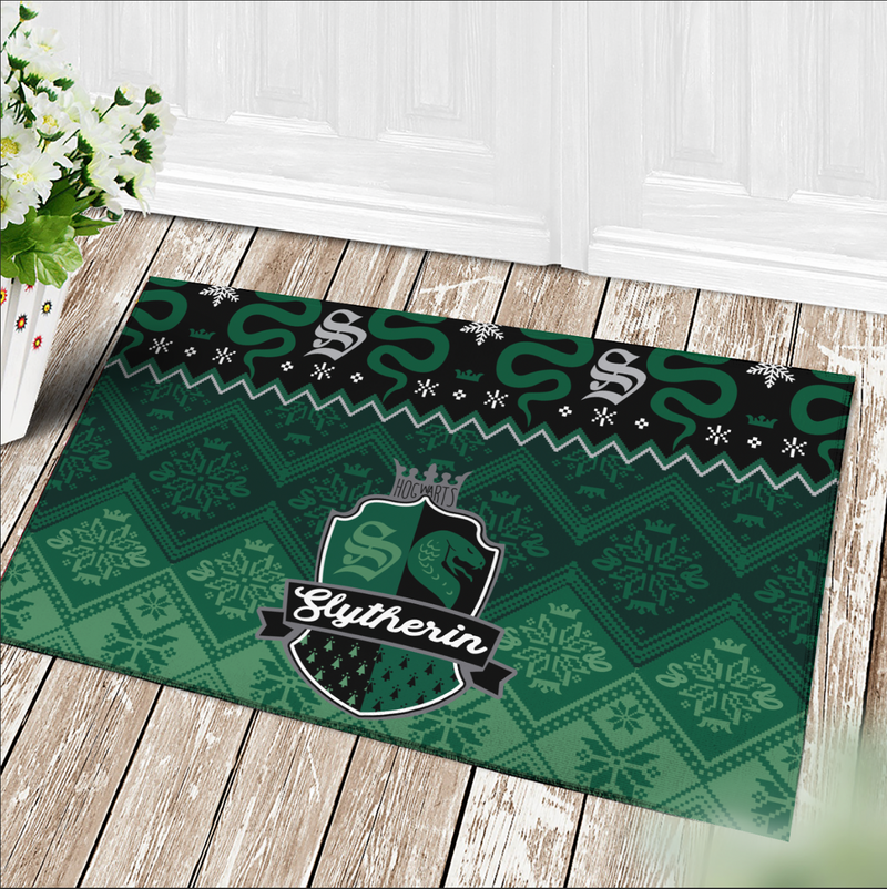 Harry Potter Slytherin Green Christmas Doormat Home Decor Nearkii