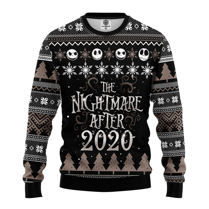 B&W Nightmare Before 2021 Ugly Christmas Sweater Amazing Gift Idea Thanksgiving Gift Nearkii