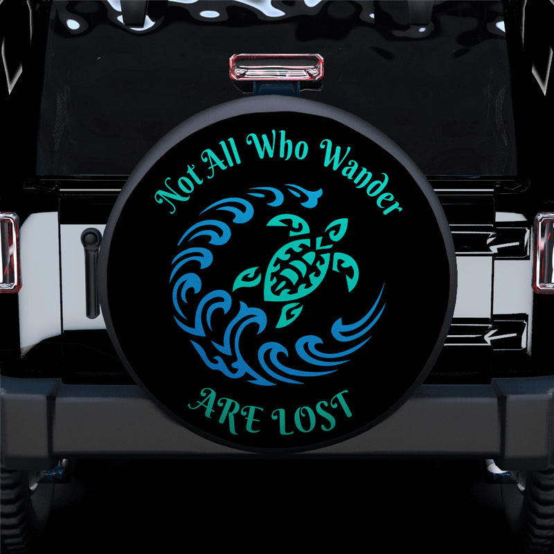 Not All Who Wander Turtle Car Spare Tire Covers Gift For Campers Nearkii