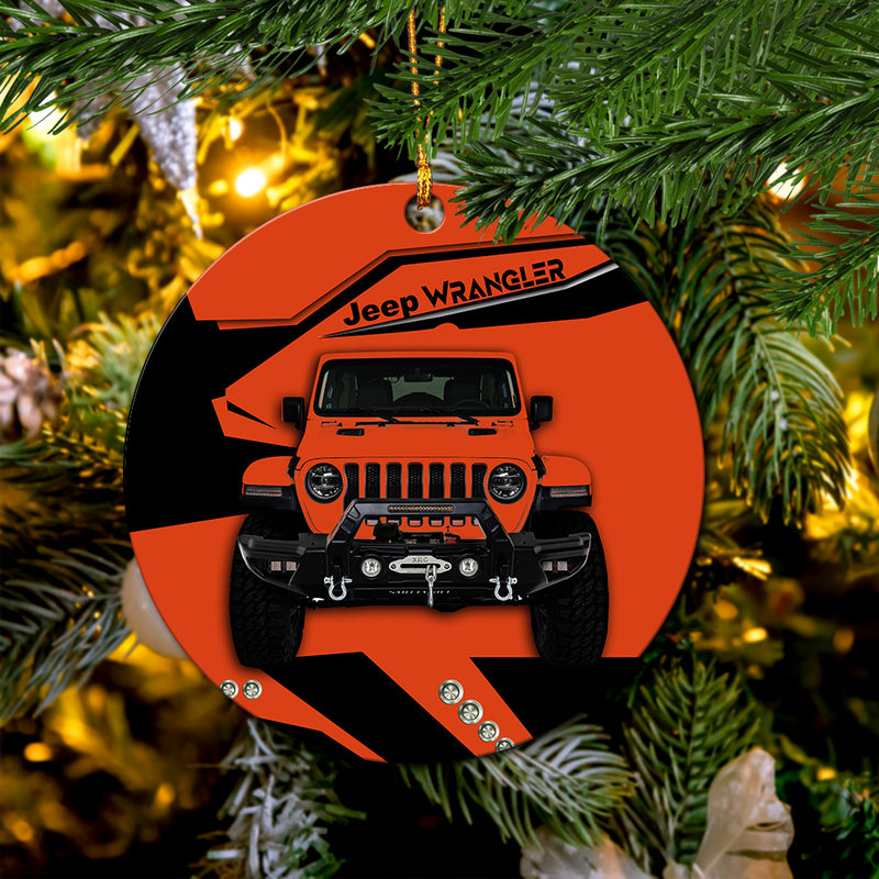 Orange Jeep Mica Ornament Perfect Gift For Holiday Nearkii