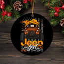Halloween American Flag Orange Jeep Girl Mica Ornament Perfect Gift For Holiday Nearkii