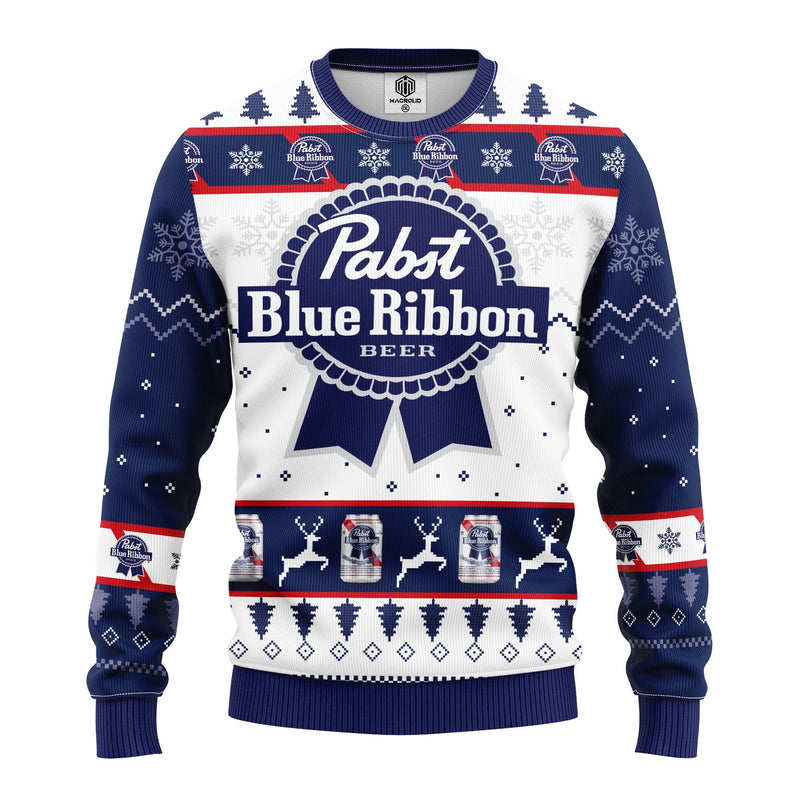 Pabst Blue Beer Ugly Christmas Sweater Amazing Gift Idea Thanksgiving Gift Nearkii