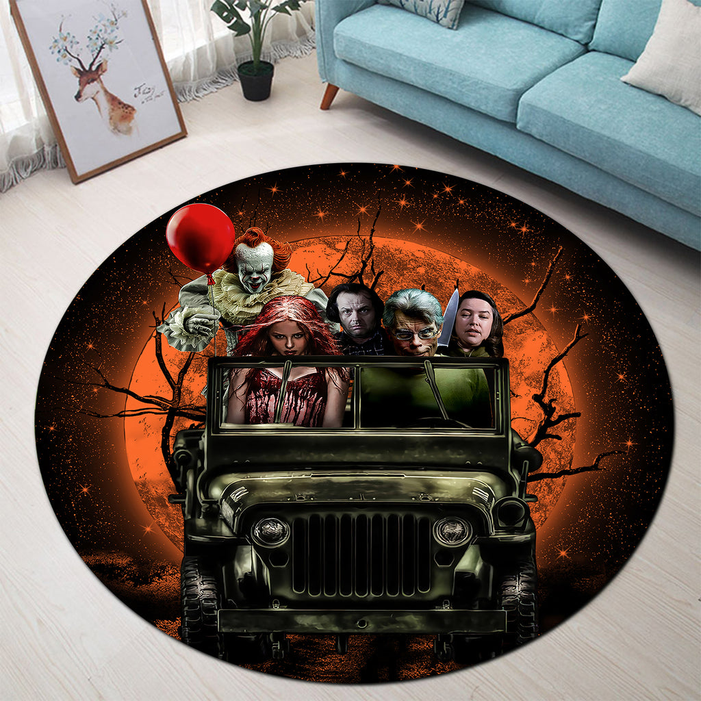 Pennywise Rug Pennywise And Friends Moonlight Halloween Round Rug