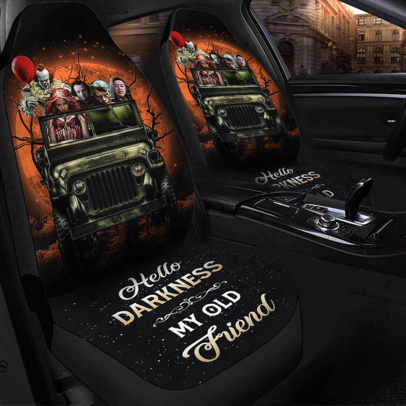 Pennywise Horror Movies Ride Jeep Halloween Moonlight Premium Custom Car Seat Covers Decor Protectors Nearkii