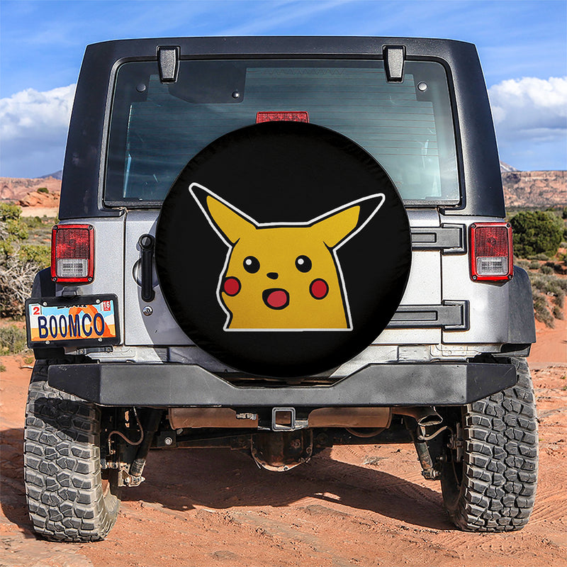 Pikachu Shocked Meme Pokemon Jeep Car Spare Tire Covers Gift For Campers