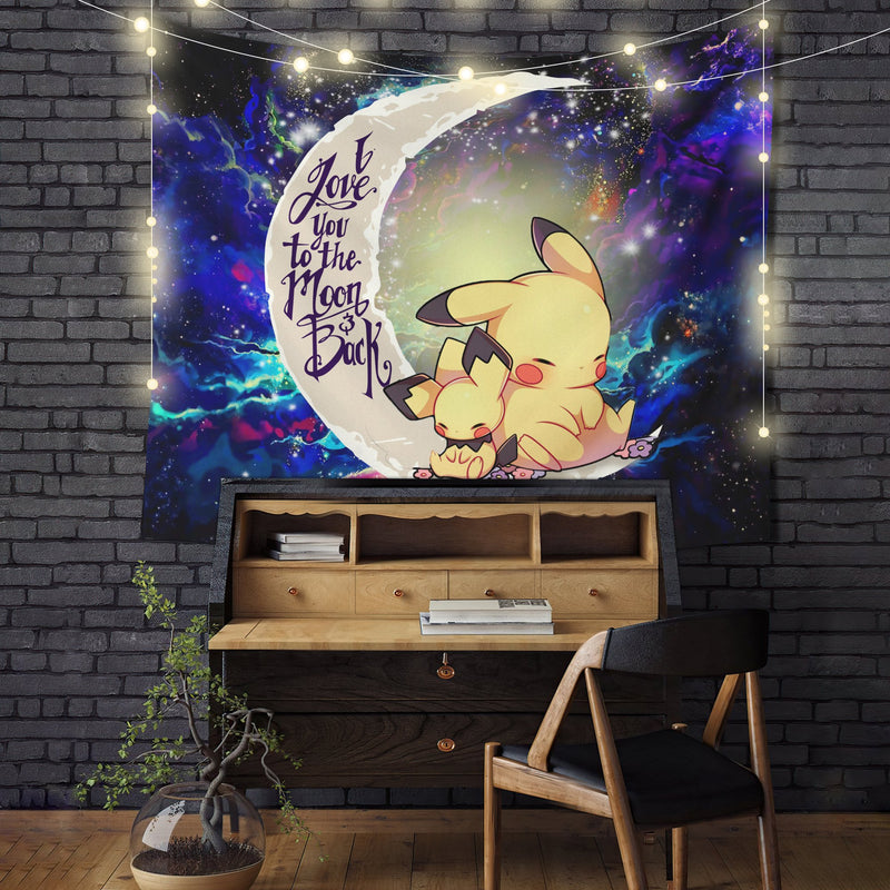 Pikachu Pokemon Sleep Moon And Back Galaxy Tapestry Room Decor Nearkii