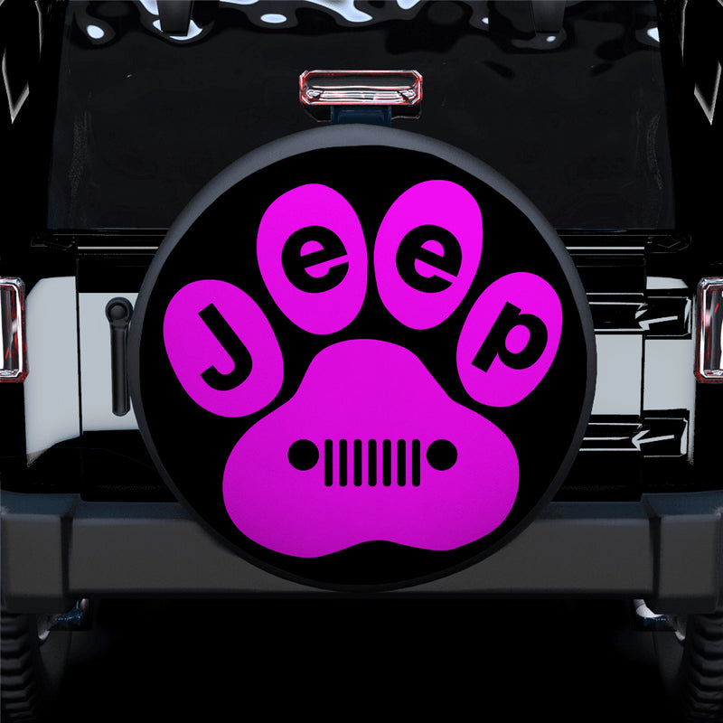 Pink Jeep Paw Car Spare Tire Covers Gift For Campers