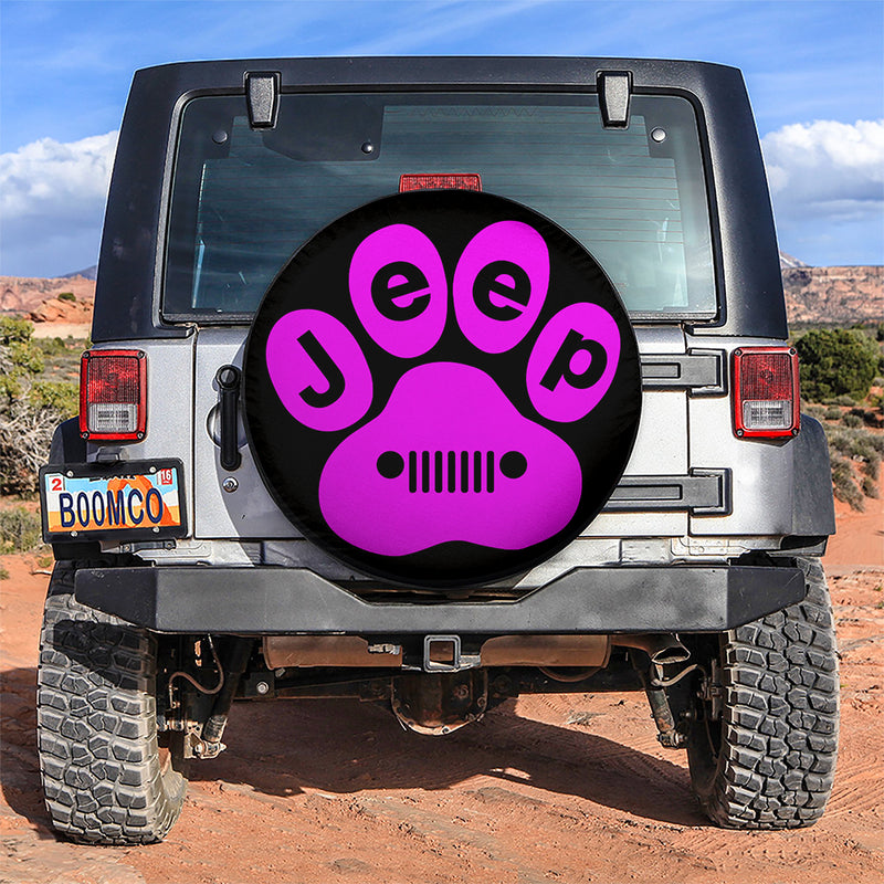 Pink Jeep Paw Car Spare Tire Covers Gift For Campers