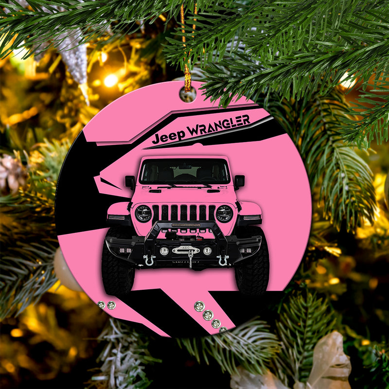 Pink Jeep Mica Ornament Perfect Gift For Holiday Nearkii