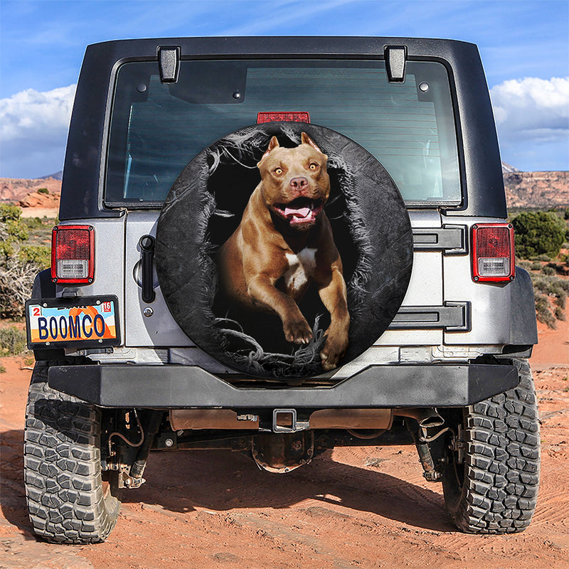 Pitbull Funny 3D Car Spare Tire Covers Gift For Campers Nearkii