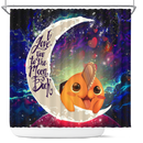 Pochita Chainsaw Man Anime Love You To The Moon Galaxy Shower Curtain Nearkii