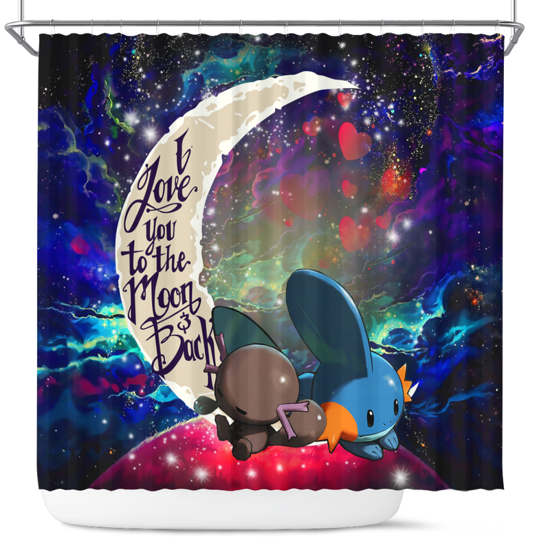 Pokemon Mudkip Love You To The Moon Galaxy Shower Curtain Nearkii