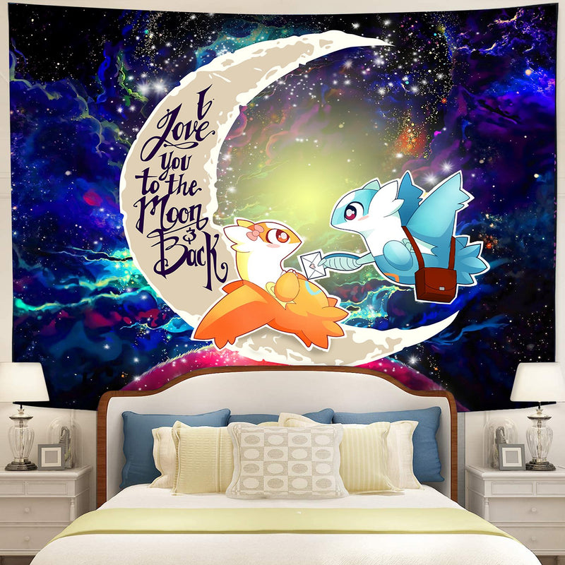 Pokemon Couple Latios Latias Moon And Back Galaxy Tapestry Room Decor Nearkii