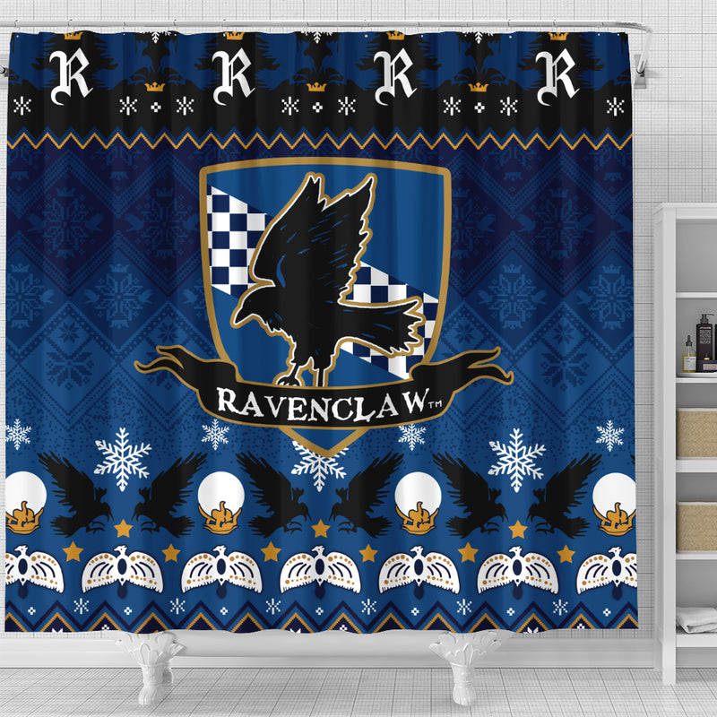 Premium Ravenclaw Harry Potter Christmas Shower Curtain Nearkii