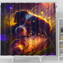 Puppy Bedded Down In The Grass Shower Curtain