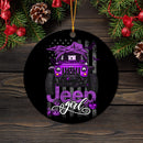 Halloween American Flag Purple Jeep Girl Mica Ornament Perfect Gift For Holiday Nearkii