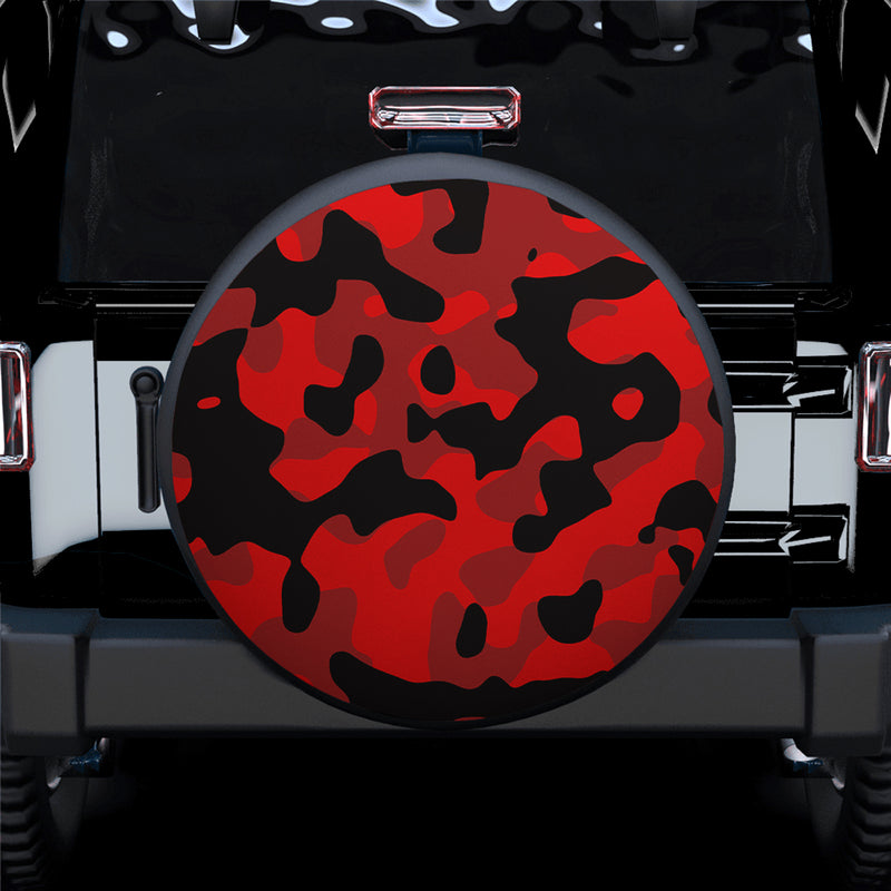Red And Black Camouflage Spare Tire Covers Gift For Campers Nearkii