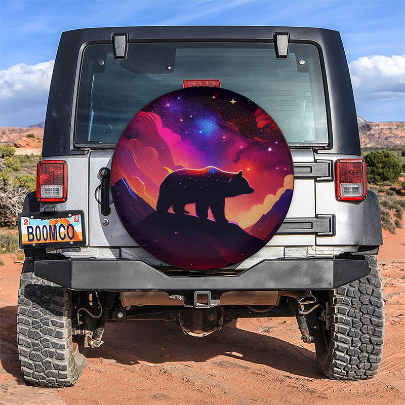 Night Sky Full Of Star Bear Jeep Car Spare Tire Covers Gift For Campers