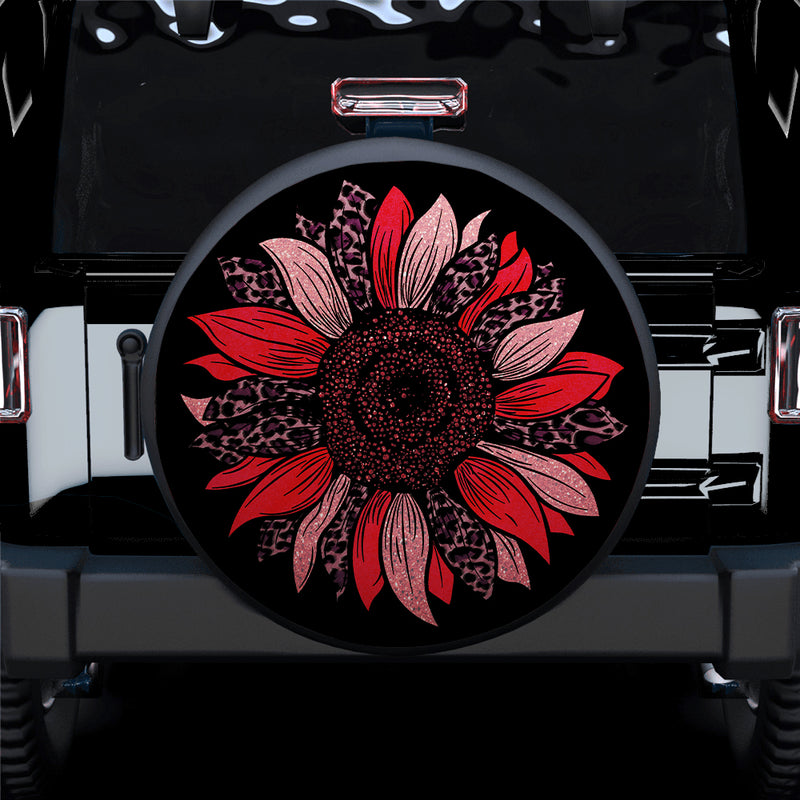 Red Cheetah Sunflower Jeep Car Spare Tire Covers Gift For Campers Nearkii