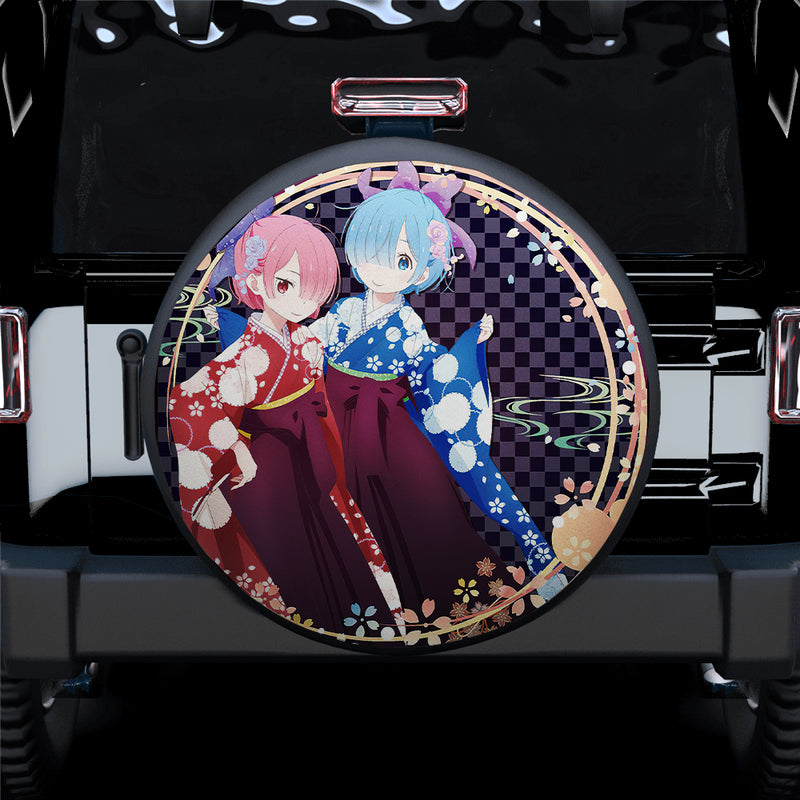 Rem Ram Re Zero Anime Car Spare Tire Covers Gift For Campers Nearkii